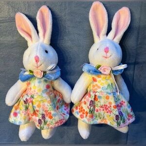 Plush Bunnies Twins 9” Tall New